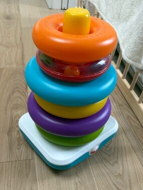 Large Fisher-Price Red and Orange Learning Stacking Toy Montessori baby toddler